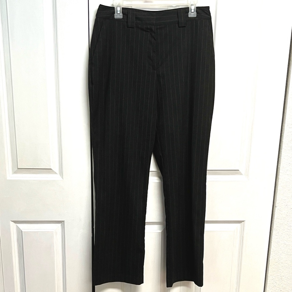 Worthington Black Brown Pinstripe Dress Pants Size 12